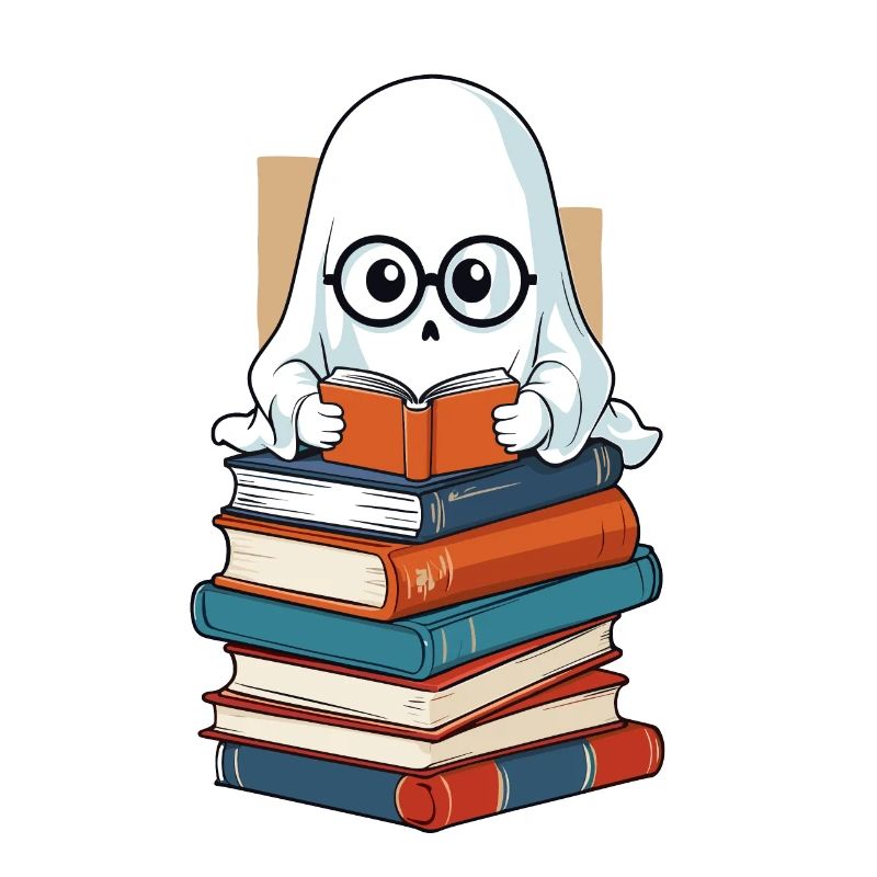 Book Lover Style Reading Halloween Ghost