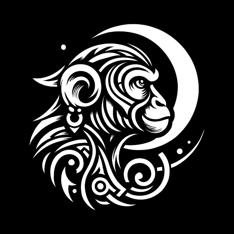 Phases de lune tribales de singe