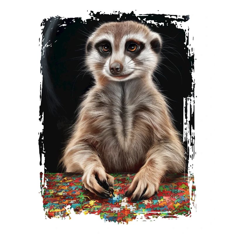 Erdmännchen spielt Puzzle Geschenk