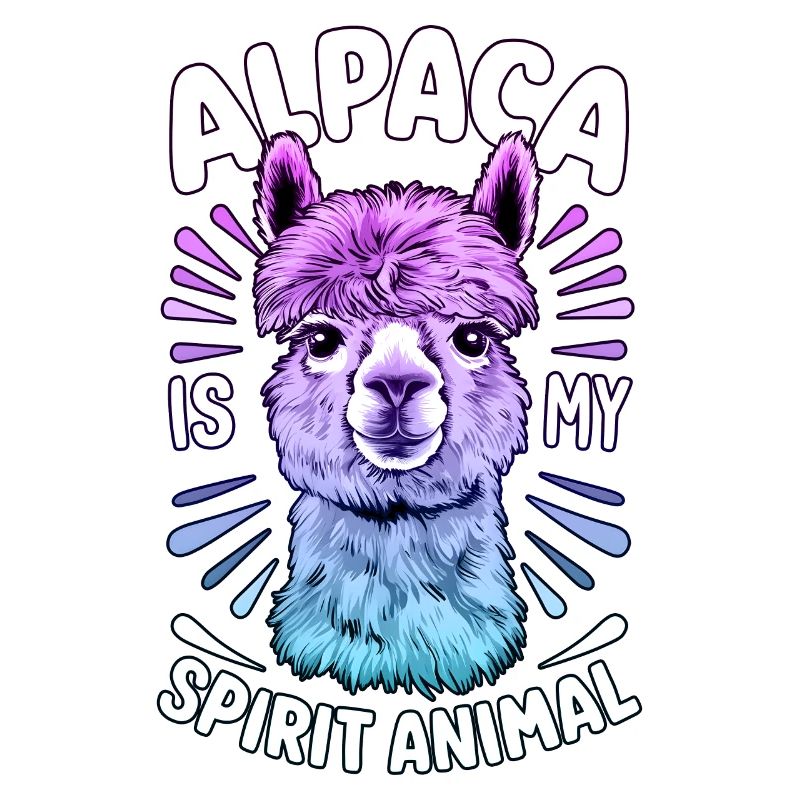 Alpaka Geisttier, Alpaka Regenbogen Kunst, Spaß