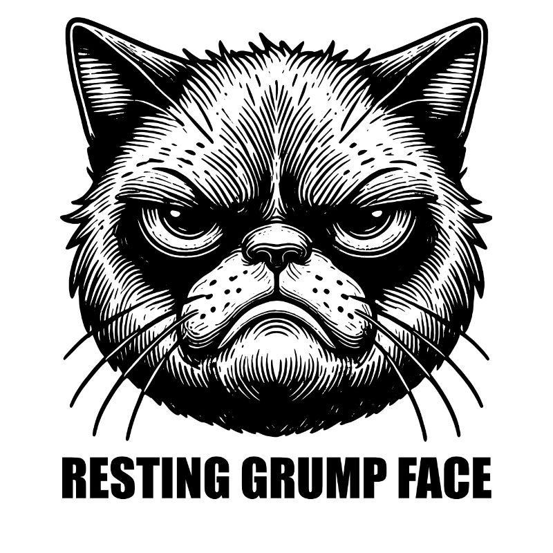 Resting Grump Face cat grumpy FaceHumor Sarcastic