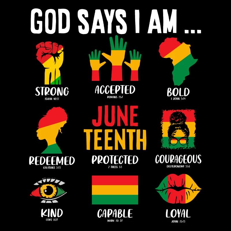 Dieu dit que je suis Juneteenth BHM Afro-Américain