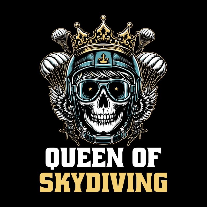 Parachutist Skydiving Skull