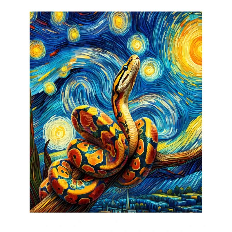 Peinture de nuit étoilée de serpent de python royal