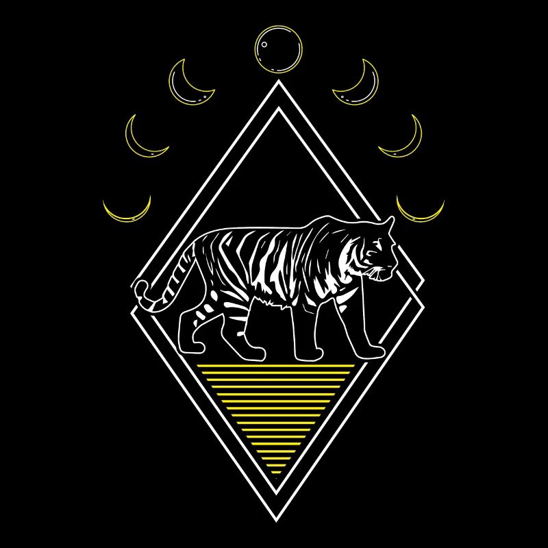 Tigre abstrait phases de lune