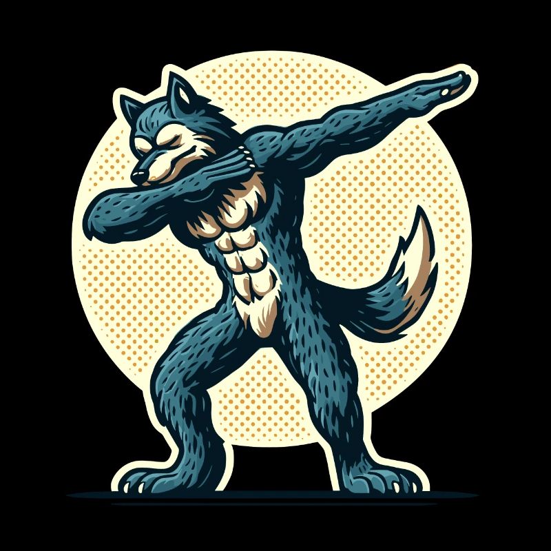 Dabbing Werewolf Funny Dabbing Design Full Moon