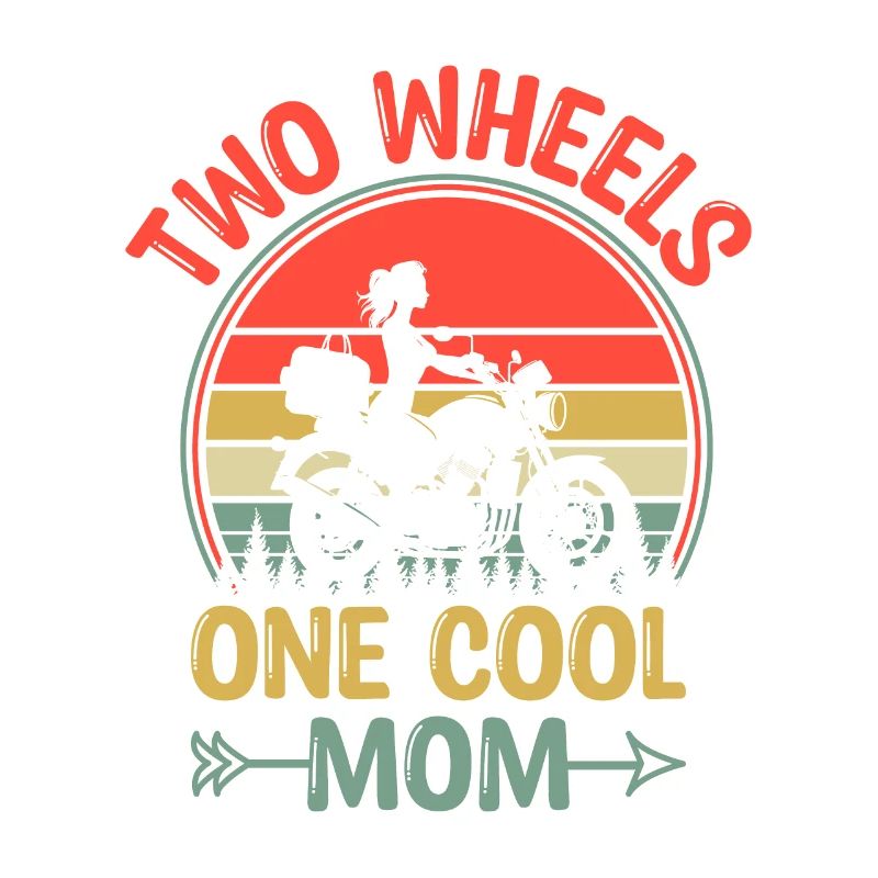Zwei Räder Eine Coole Mutter Motorradfahren Biker Motorrad Motorrad