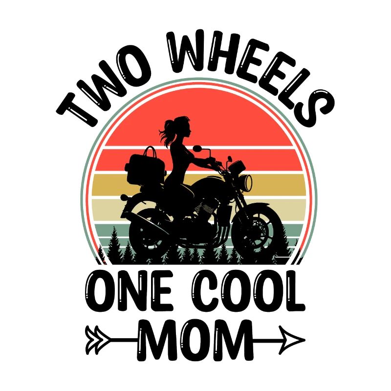 Zwei Räder Eine Coole Mutter Motorradfahren Biker Motorrad Motorrad