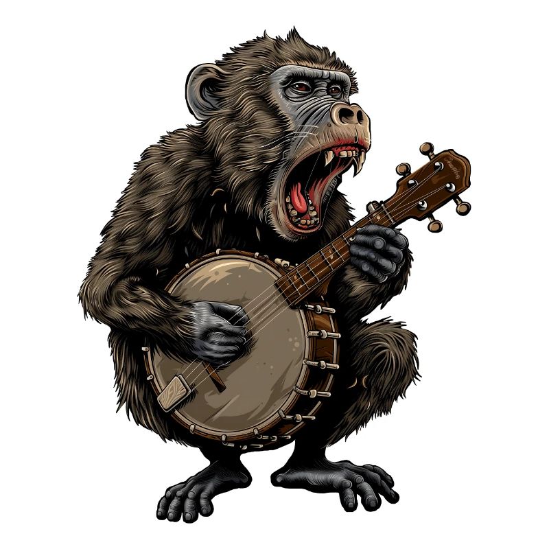 Baboon Monkey Bluegrass Banjo Player