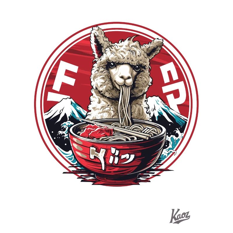 Himalayan llama drama while eating ramen