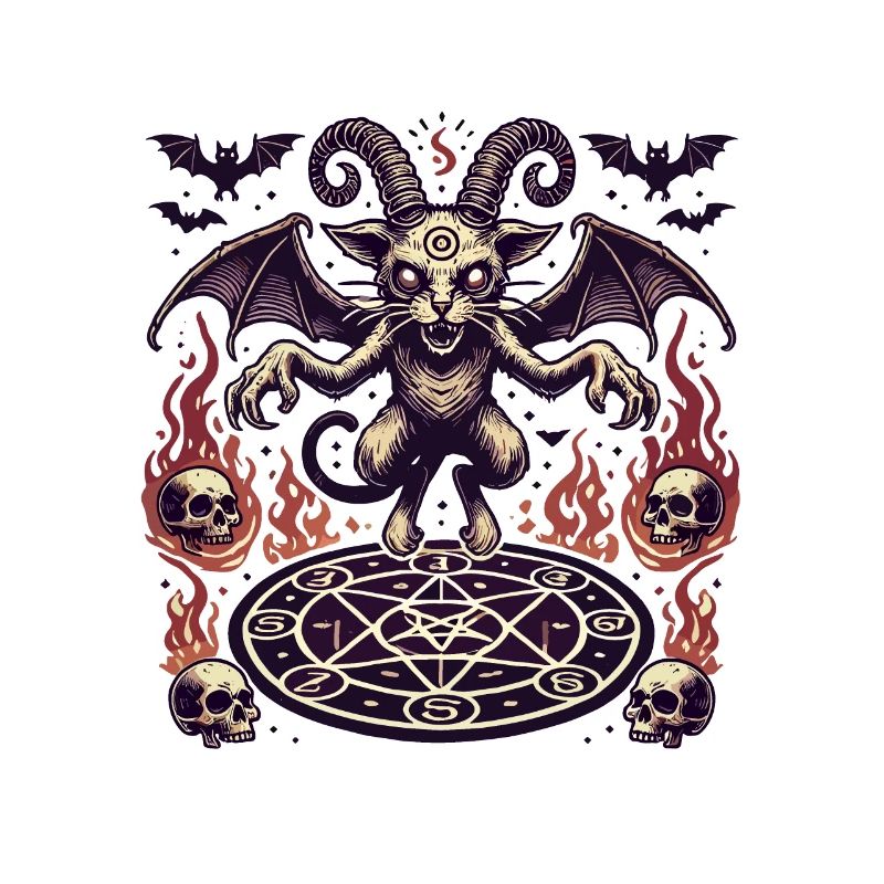 Creepy Devil Cat Dark Cats Invocation