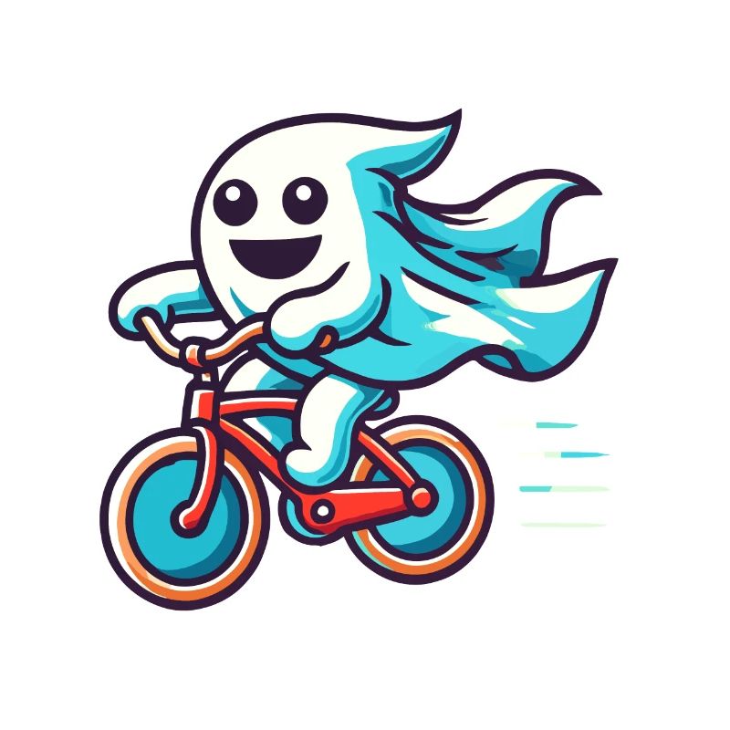 Bicycle Riding Ghost Funny Ghost