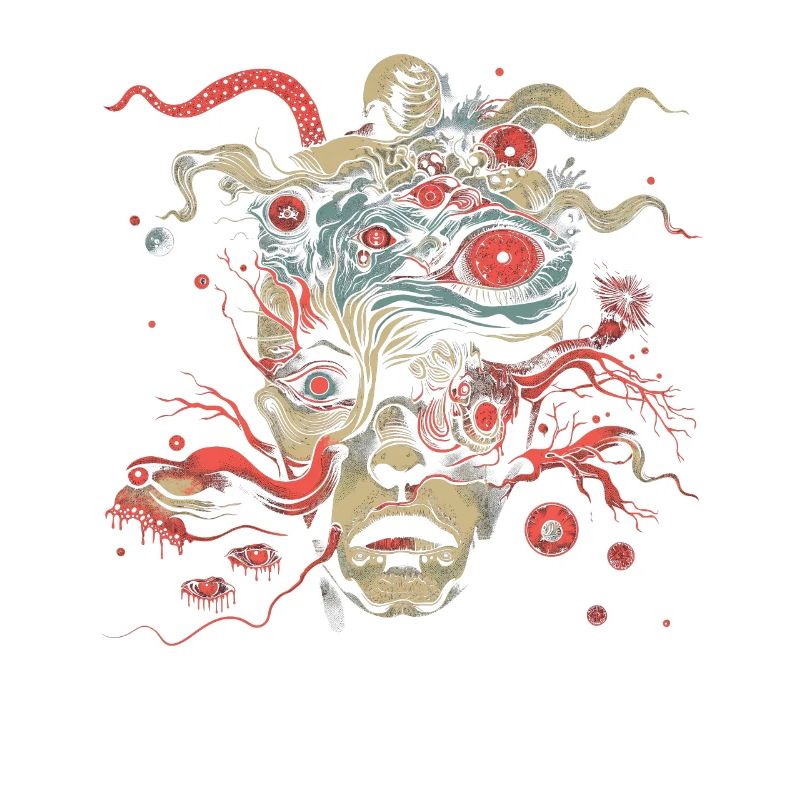 Weirdcore Ästhetik Weird Face Augäpfel Dreamcore