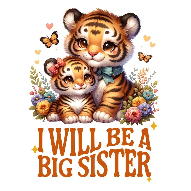 Ich werde eine große Schwester süße Tiger