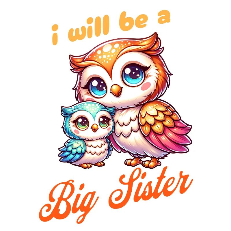 Ich werde eine große Schwester süße Eulen