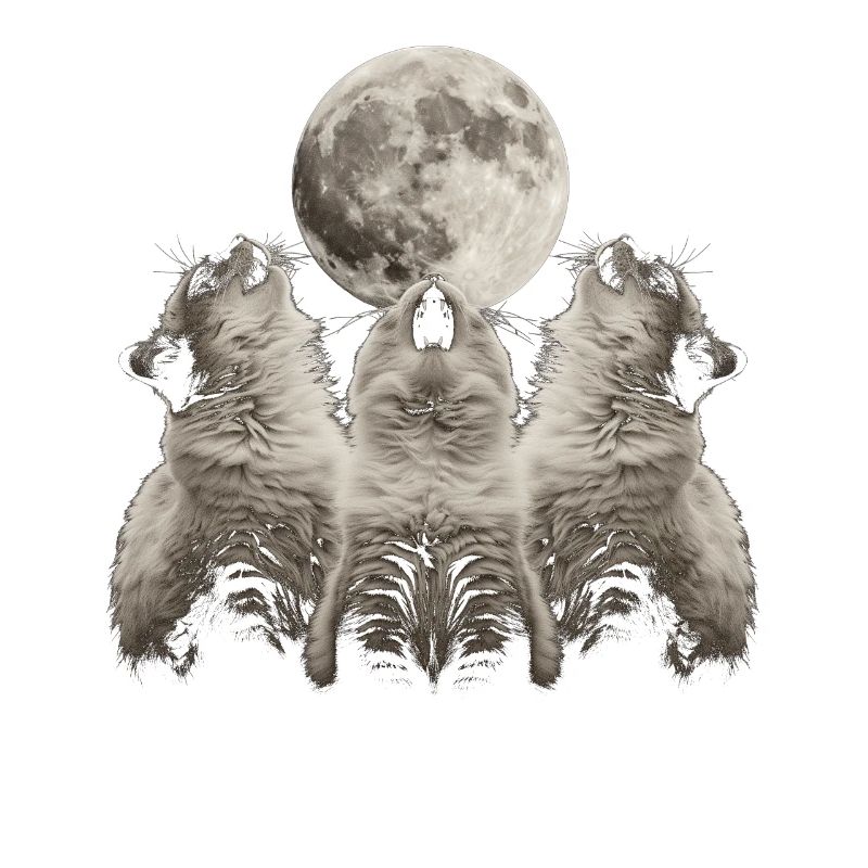 Himalayan Cat Howling Moon