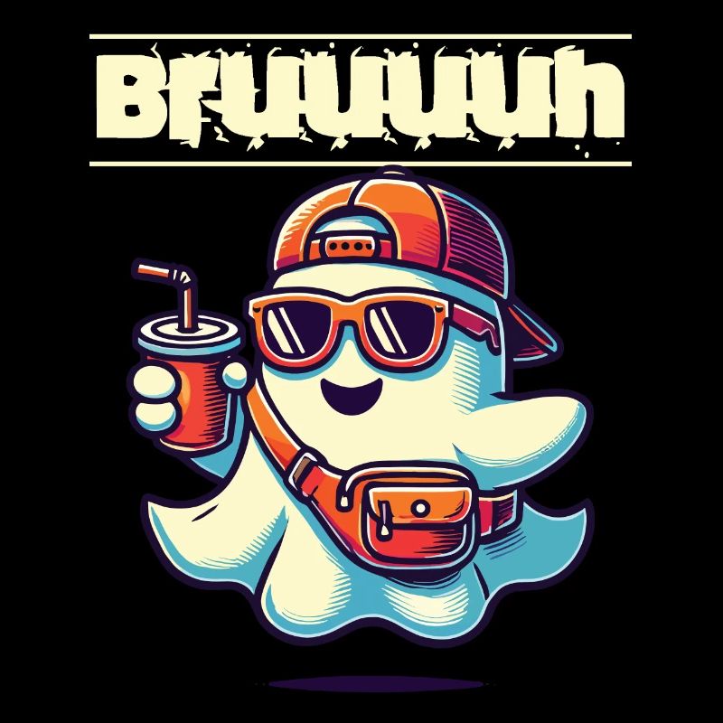 Cool Halloween Ghost Says Bruh