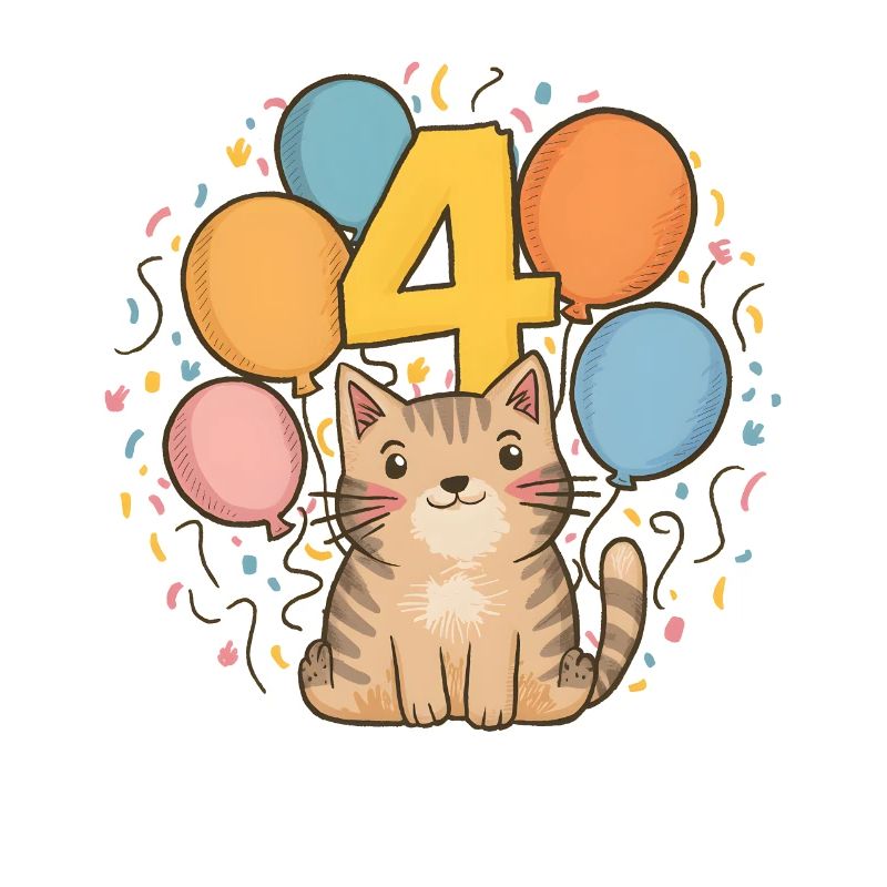 4. Geburtstag Katze Kätzchen Kindergeburtstag