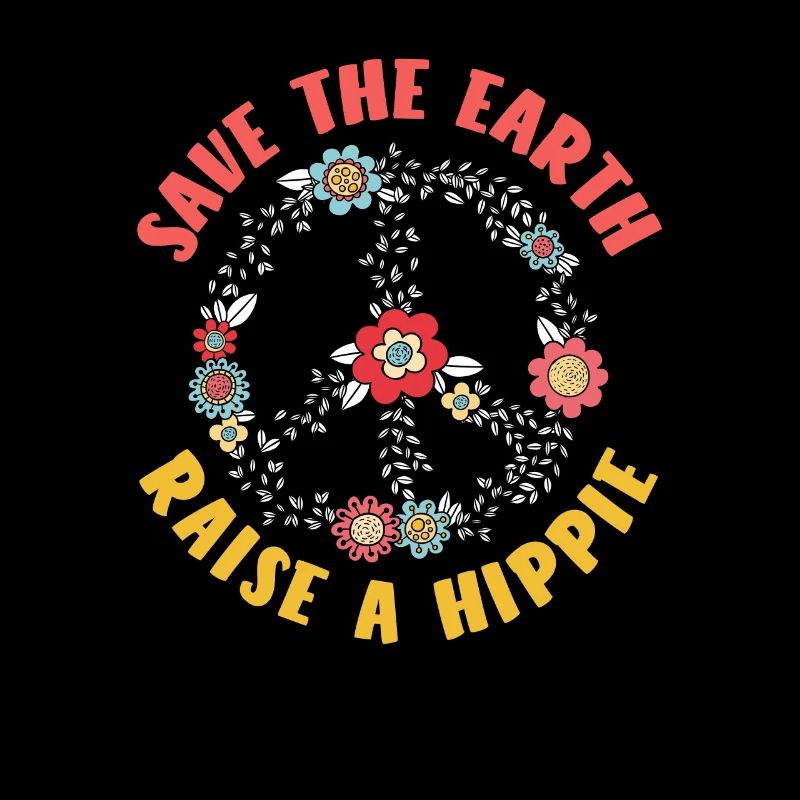 Save The Earth Raise A Hippie Floral Pattern