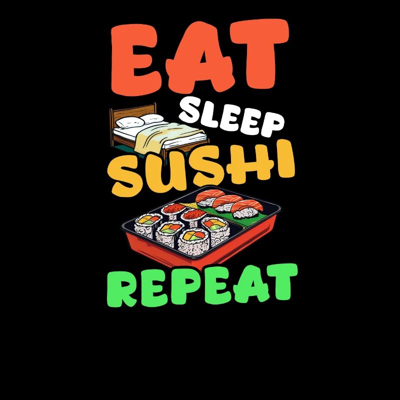 Sushi Roll Manger, Dormir, Sushi, Répéter