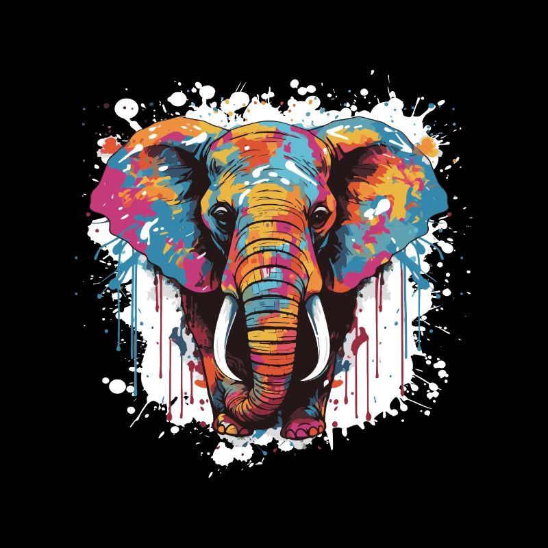 Elephant Head Portrait Pop Art