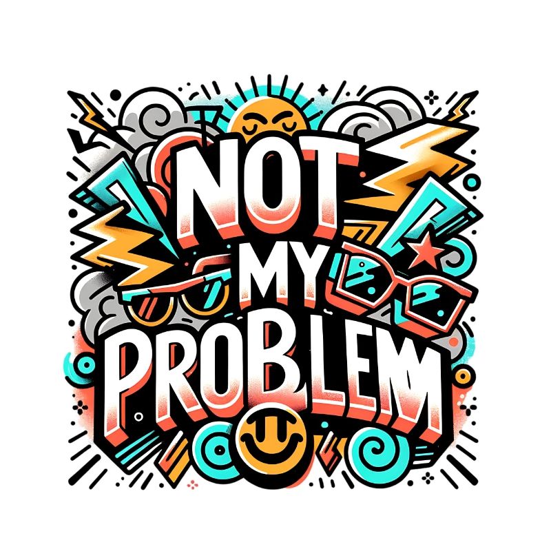Not My Problem Cooles Design mit Sonnenbrille und