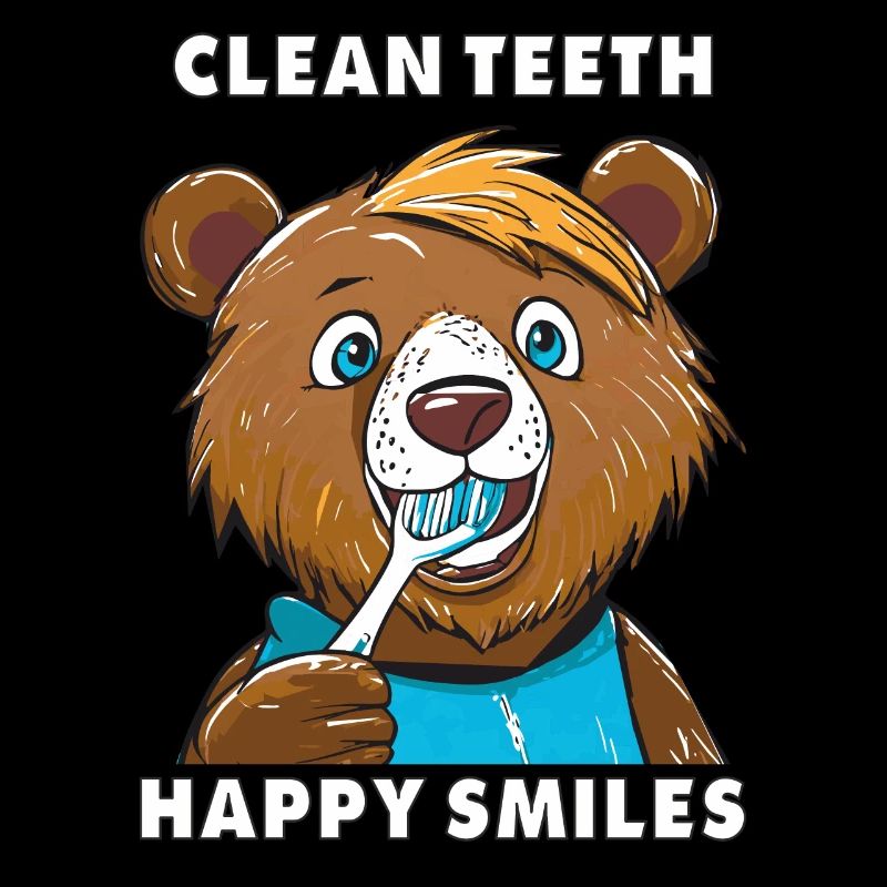 BEAR CLEAN TEETH, HAPPY SMILES