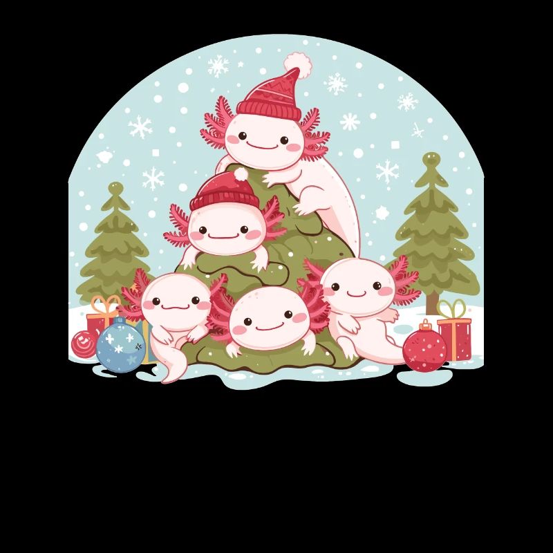 Axolotl Noël Mignon Axolotls Joyeux Noël