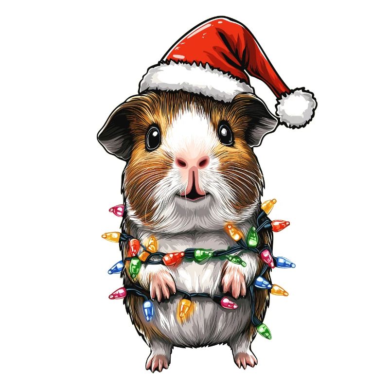 Cochon d’Inde mignon Père Noël