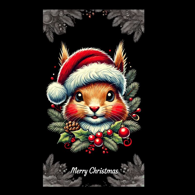 Fröhliche Weihnachten Eichhörnchen Kunstwerk