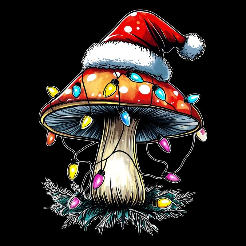 Mushroom Cottagecore Aesthetic Santa Hat Xmas