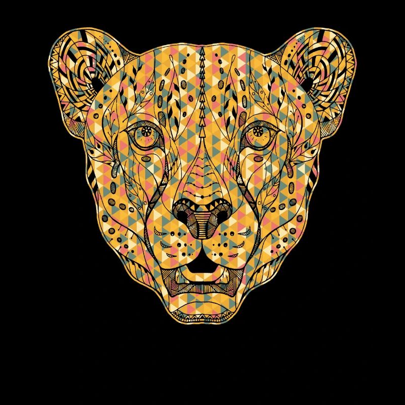 Cheetah Geometric Face