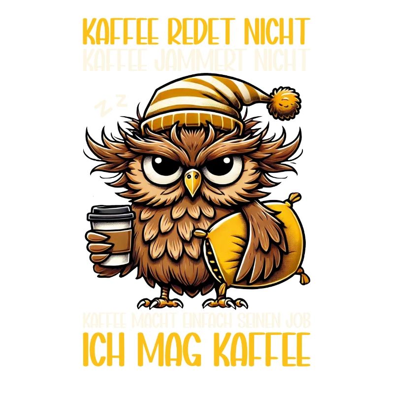 Kaffee Redet Nicht Eule Kaffeetrinker Sarkasmus