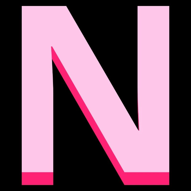 Lettre n rose pop et moderne