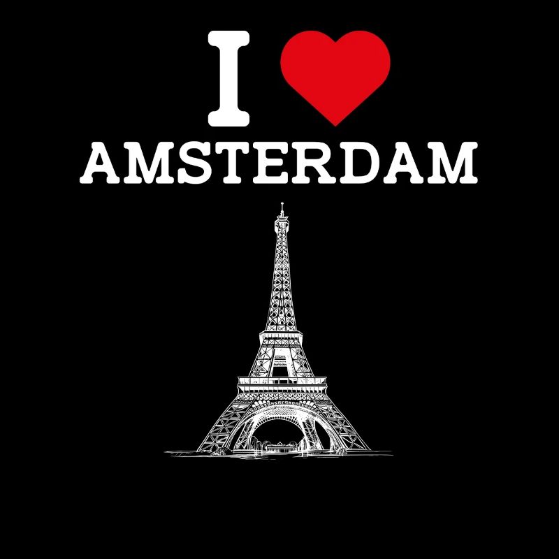 J’aime Amsterdam Pays-Bas Drapeau de la Tour Eiffel
