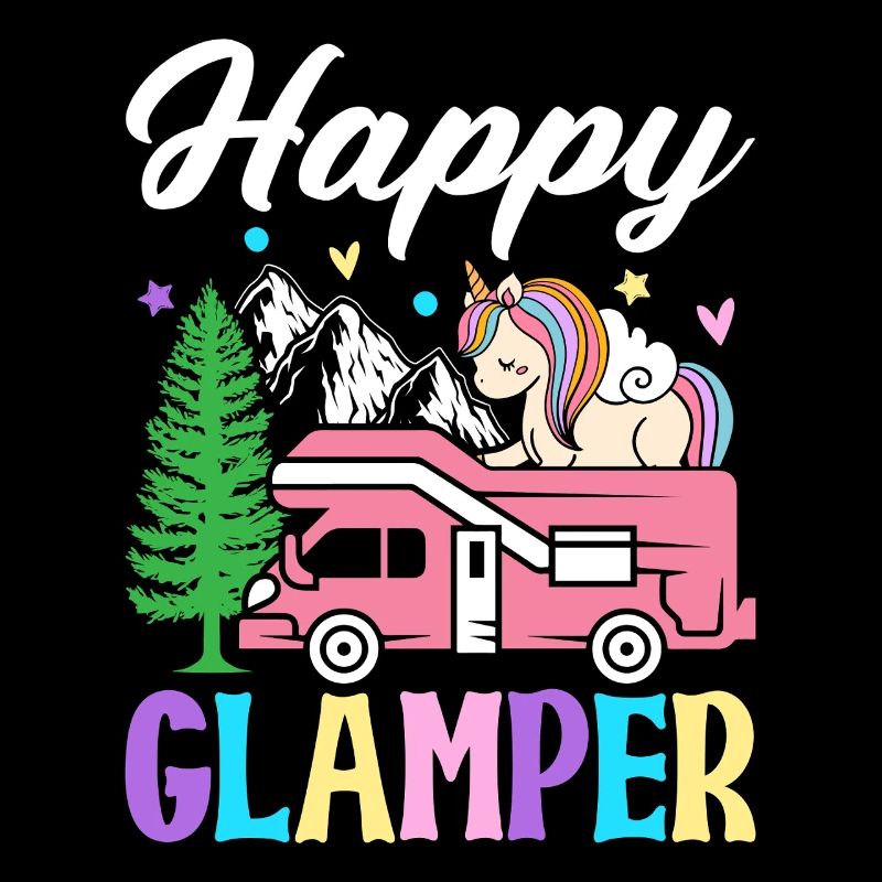 Happy Glamper Glamping Camper Conception graphique pour