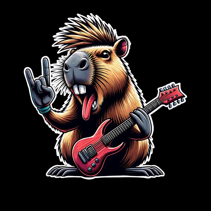 Capybara, guitariste de rock and roll
