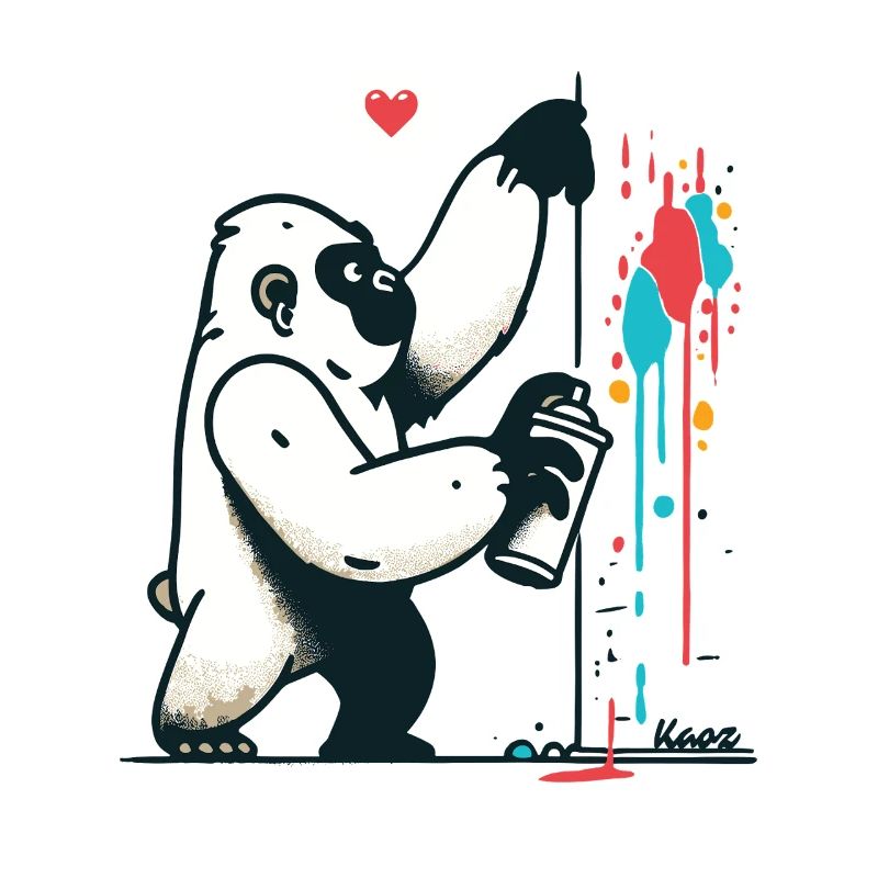 Graffiti-Gorilla mit Spraydose