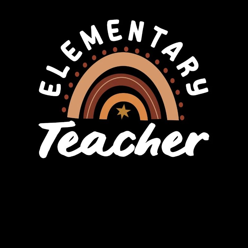 Elementary school teacher retro rainbow design