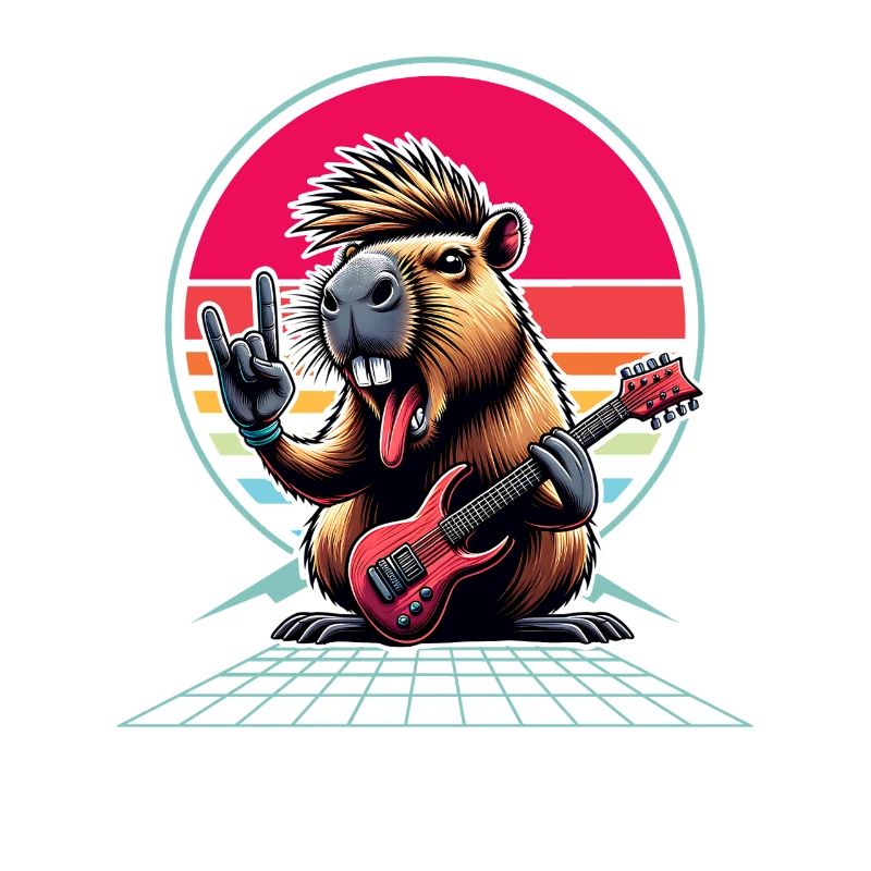 Capybara, guitariste de rock and roll