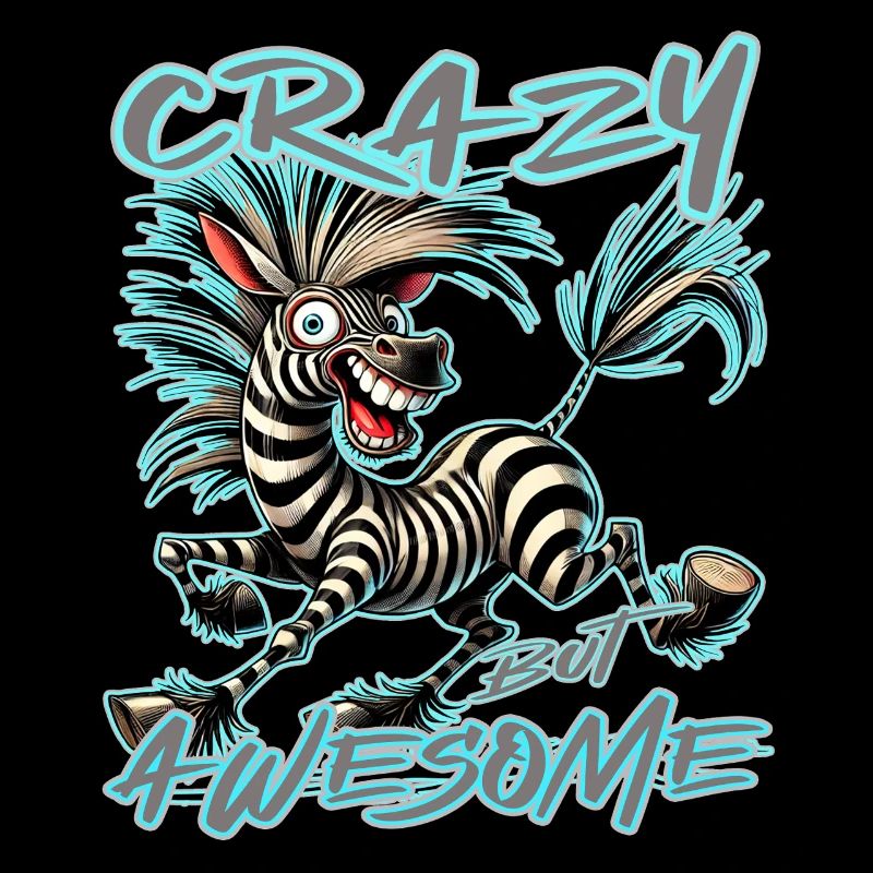 Crazy but Awesome Zebra Comic Style
