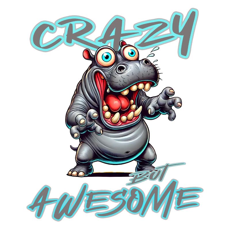 Crazy but Awesome Nilpferd Comic Stil
