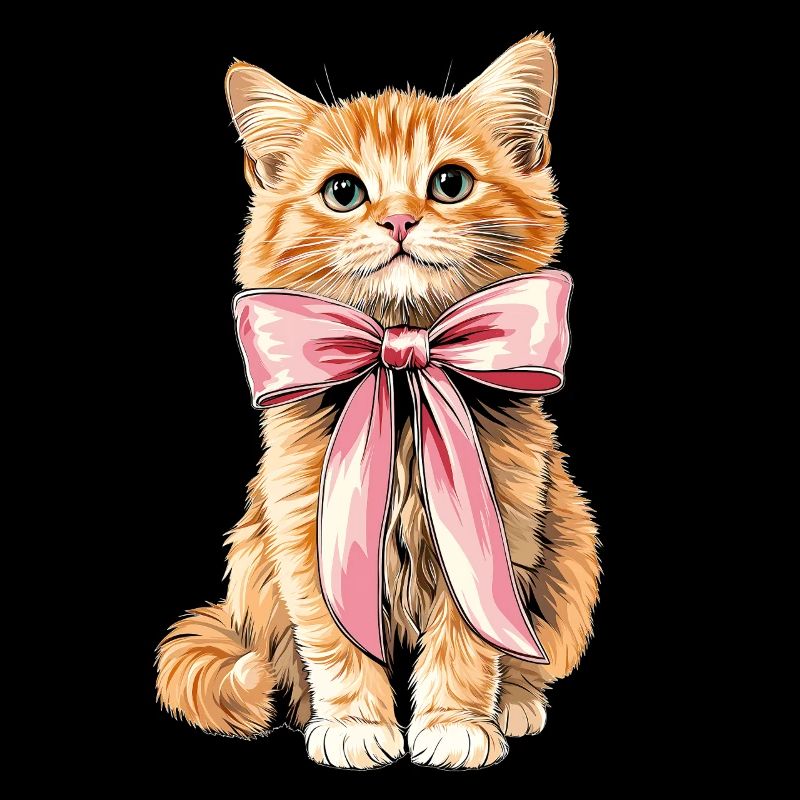 Coquette Bow Orange Cat Tabby Cat