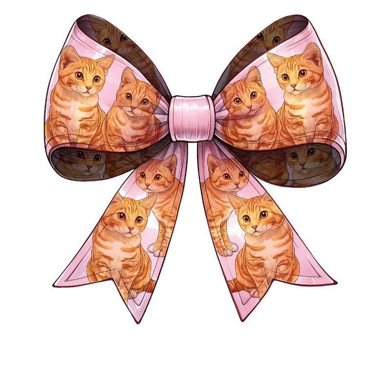Coquette Bow Orange Katze Tabby Katze Muster