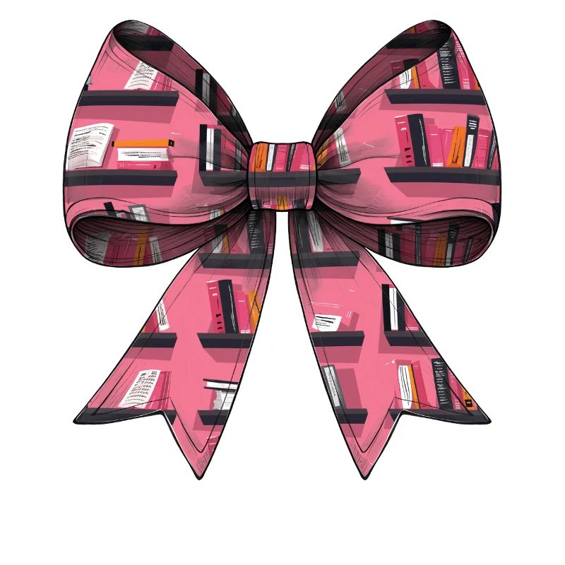 Coquette Bow Librarian Library Books Pattern