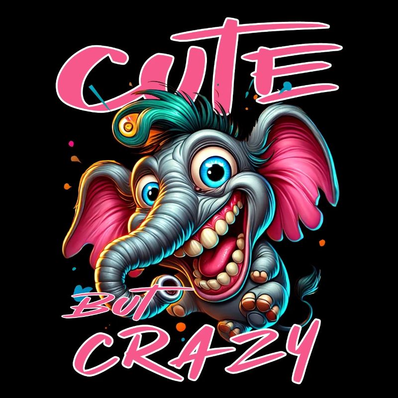 Style de bande dessinée éléphant mignon mais fou