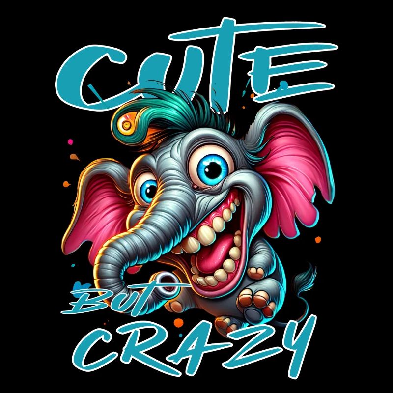 Style de bande dessinée éléphant mignon mais fou