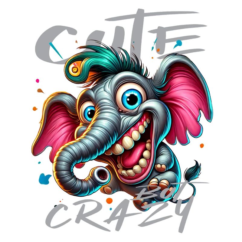 Cute but Crazy Elephant Comic Style