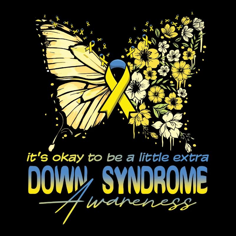 Syndrome de Down Conscience Papillon Fleurs