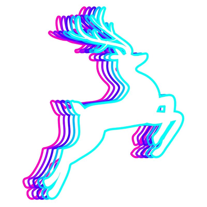 Retro Rentier Weihnachten Weihnachtsmann Vaporwave